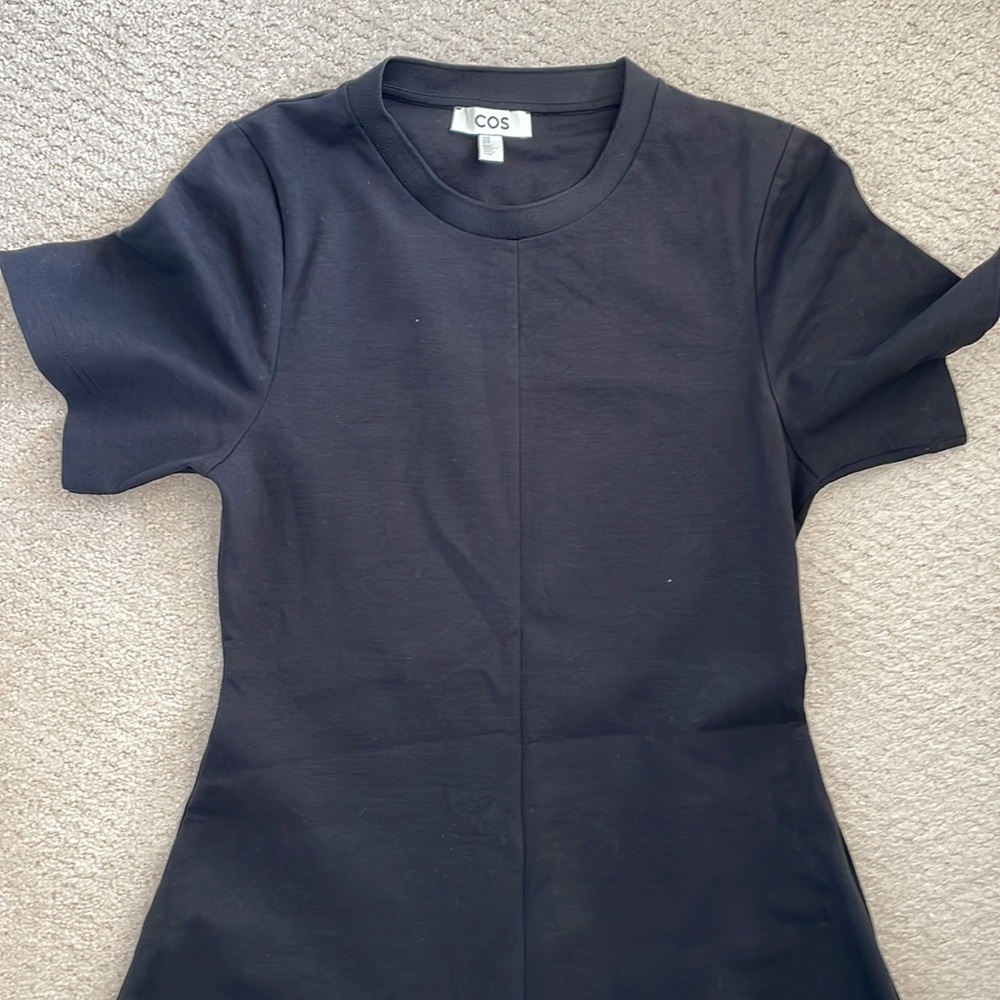 Cos Black Flared Dress